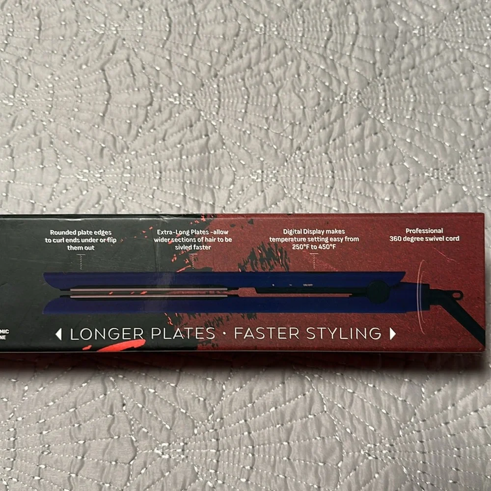 GEM XL 5” Long Plate Flat Iron for Straightening Hair , New in Box